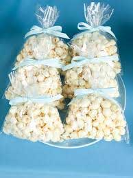 Popcorn treats in cello bags.